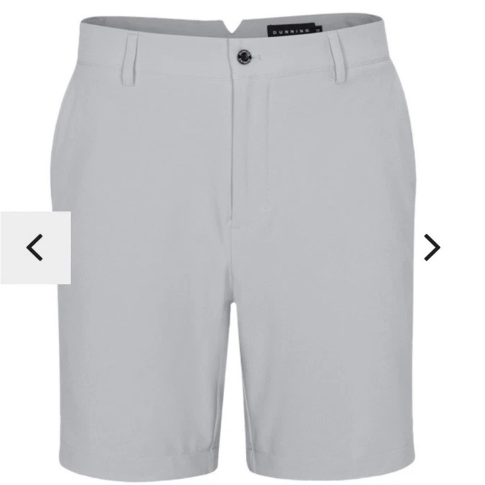 Dunning Golf Player Fit Woven 8”  Shorts‎ Grey Mens Size 35